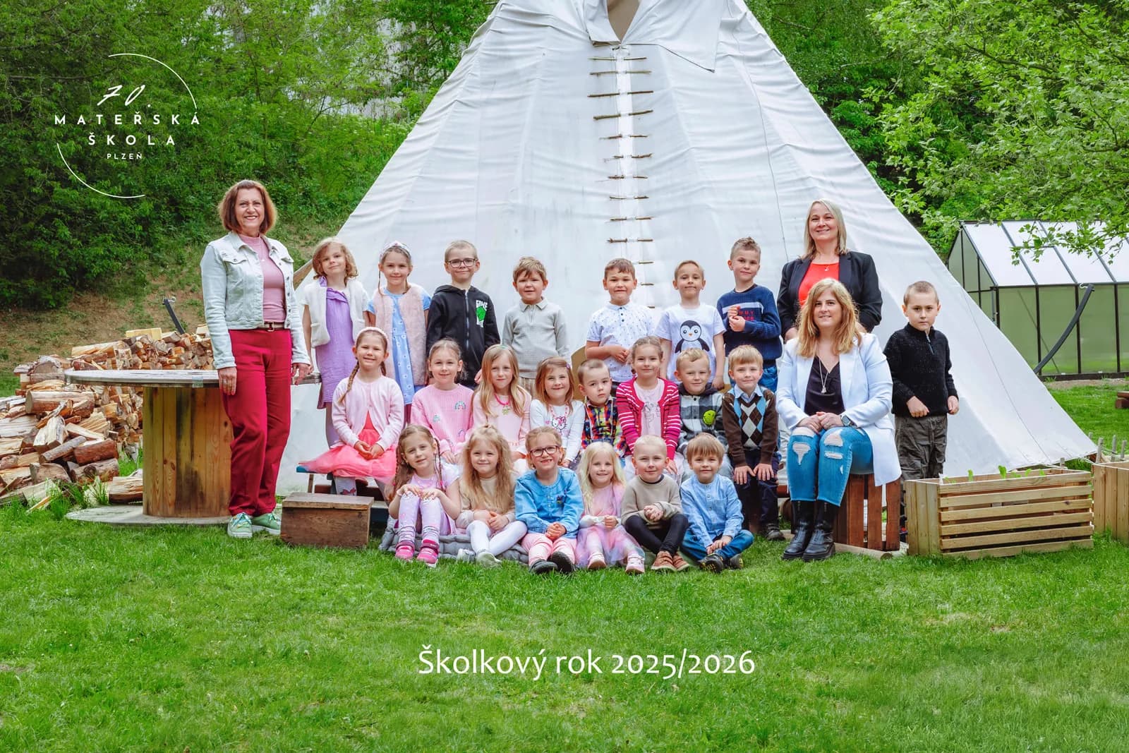 Společná fotografie, Sedmikrásková třída, školkový rok 2025/2026